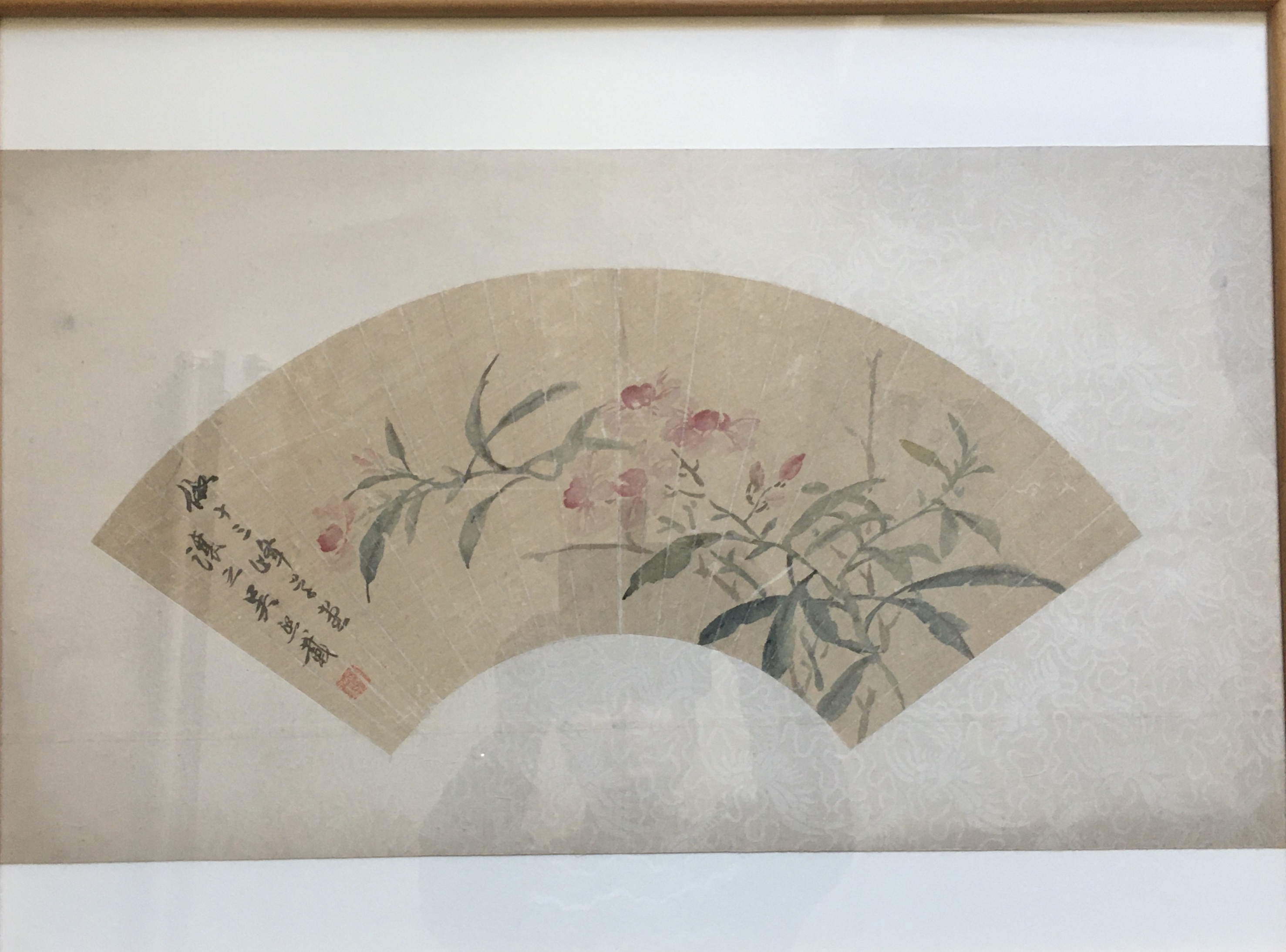 【保証書付】扇面日本画 画像江文人 「七面鳥之図」 花鳥、鳥獣